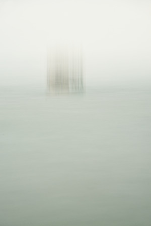 Sunken boat, long exposure technique.