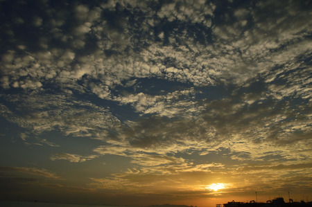 Nice colorful sunset over the ocean; ko samui, thailand.の写真素材