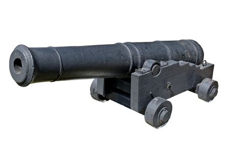 Old ship gun on a coastal position on Malahov barrow in Sevastopol. Guns concern to the Crimean war of 1854.の写真素材