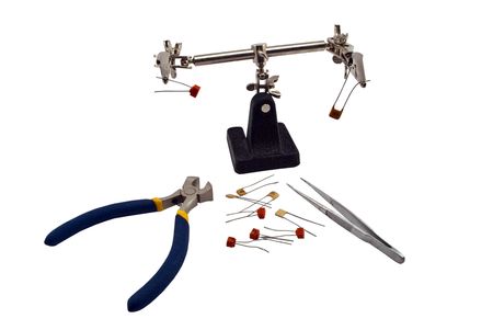 Clip for radio components, pincers and cutting pliersの写真素材