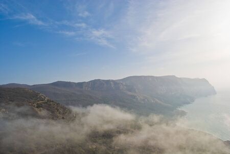 Mountains, sky and the sea near to the city of Balaklava