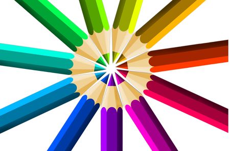 Crayons on a white backgroundの写真素材