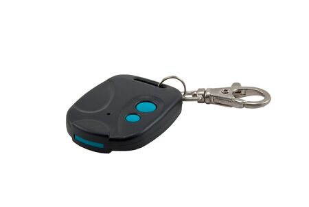 Car trinket and close up of the key ring  isolated on white の写真素材