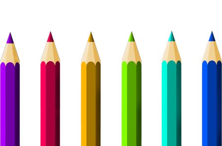 Crayons on a white backgroundの写真素材