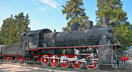 Soviet steam locomotive with star 