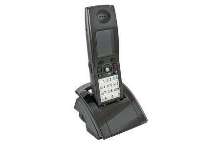 Modern black digital cordless phone DECTの写真素材