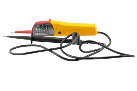 Voltage tester on a white backgroundの写真素材