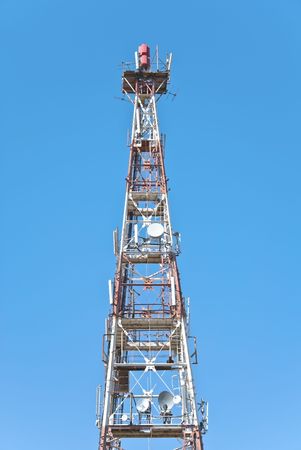 Television tower against the skyの写真素材