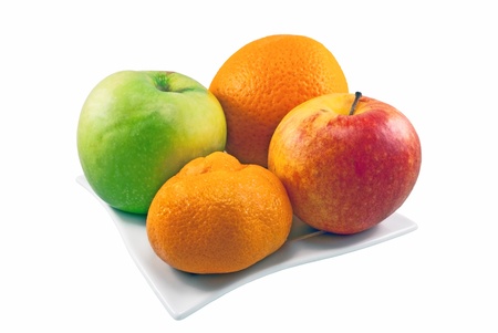 fresh fruit isolated on a white backgroundの写真素材