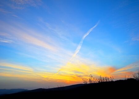 Orange And Blue Sunsetの写真素材