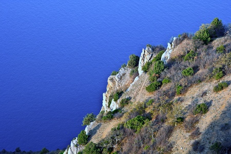 Sea and rock at the sunset. Nature composition.の写真素材