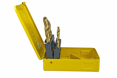 a set of drill bits of golden color  の写真素材