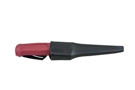 Kitchen knife in scabbards  on a white backgroundの写真素材