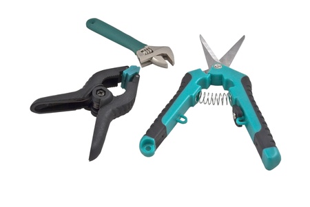 Tools on  a white backgroundの写真素材