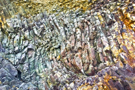 The close-up relief of the rocks 