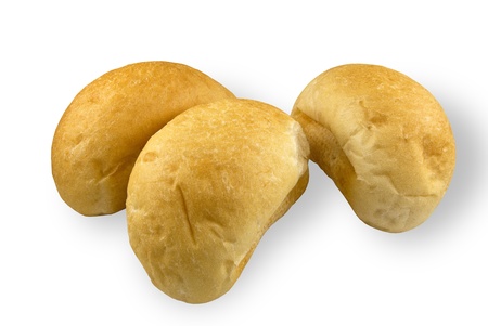fresh baguette on white background 