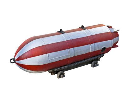 Soviet marine mine AMD-2-1000 on white backgroundの写真素材