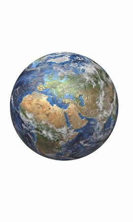 Earth on a white backgroundの写真素材