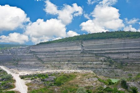 quarry on the booty of stone in Crimeaの写真素材