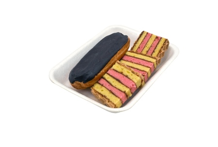 Cookie in a dish on a white background