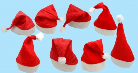 the red Santa Claus hatsの写真素材