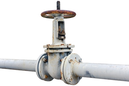 old metal pipe with valveの写真素材