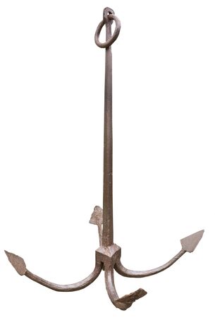 Old Anchor on a white backgroundの写真素材