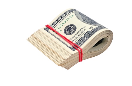 U S  dollars isolated on white background