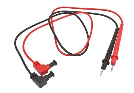 Red and black probes of multimeter isolated on white