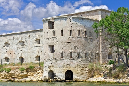 courtyard of old fortress in city Sevastopolの写真素材
