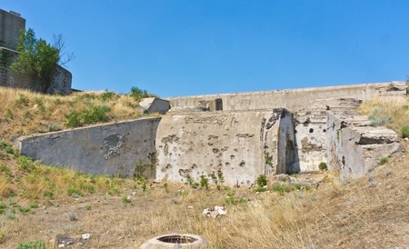 Coastal strengthening of the period of defense of Sevastopol in 1942の写真素材