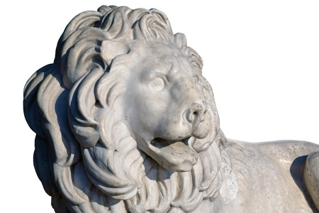 Sculpture of a lion from marbleの写真素材