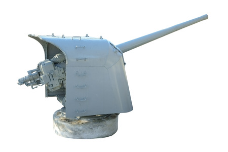 Naval Gun  World War II  Isolated on whiteの写真素材