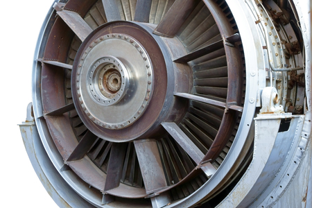 Close up image of the front of a Jet Fighter engine 