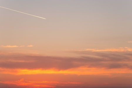 Orange And Blue Sunsetの写真素材