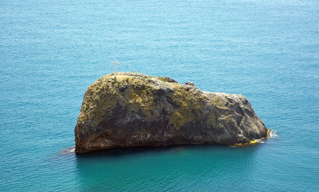 a rock in sea. Fiolent. Crimea. Sevastopolの写真素材
