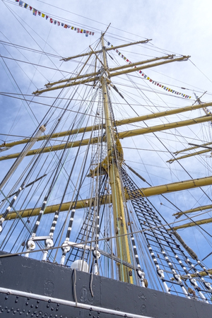 The Old sailing boat riggingの写真素材