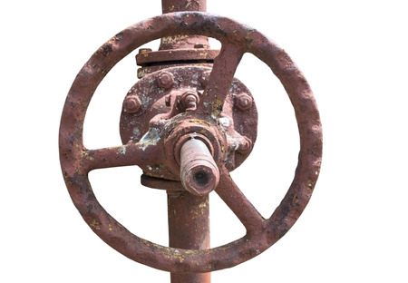 old metal pipe with valveの写真素材