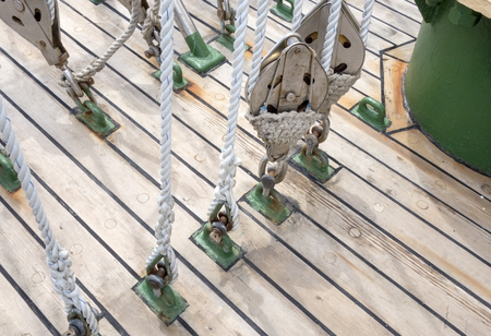 Yacht Pulley Blocks and Ropes