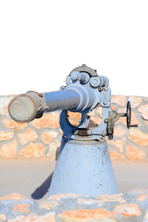 Naval Gun. World War II. Isolated on white, with clipping path.の写真素材