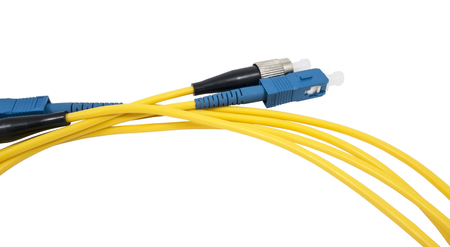 Fiber optic cable isolated on white