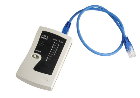 Network tester on white backgroundの写真素材