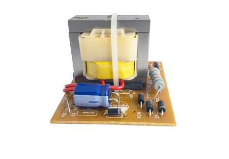 The modern printed-circuit board with electronic components