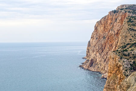 Rocky coast of Black sea about a city of Sevastopol