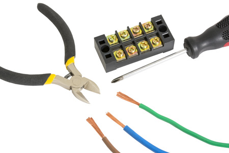 the Electric equipment on a white background
