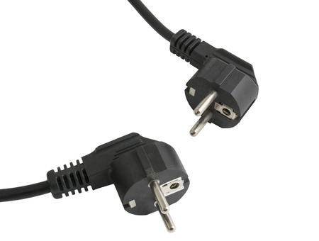 two Electric plugs on white background