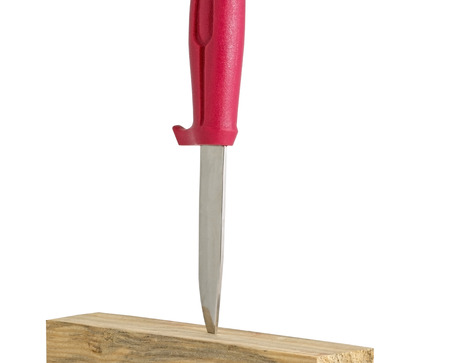knife with red handle on white  background