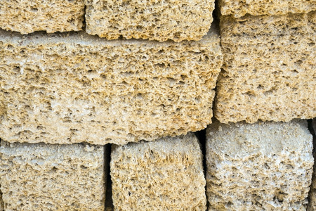 Background of stone wall textureの写真素材