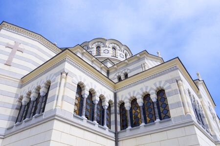 The Vladimir cathedral in Sevastopol on territory of Chersonesosの写真素材
