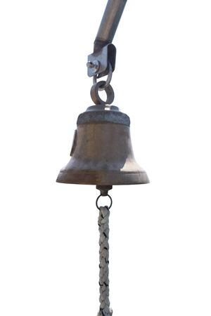 ship's bell on a white backgroundの写真素材